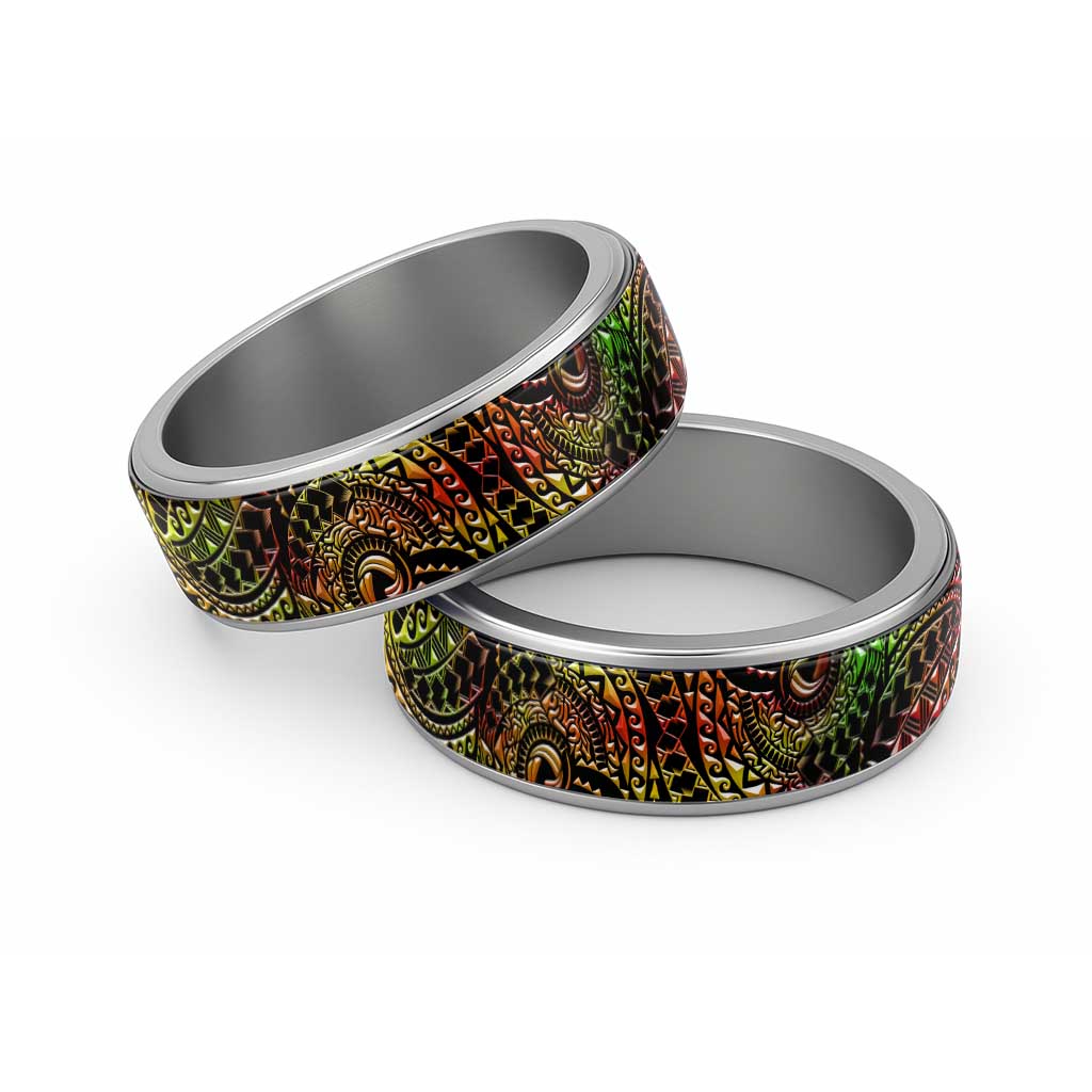 Traditional Polynesian Maori Tattoo Reggae Art Classic Ring - Polynesian Pride