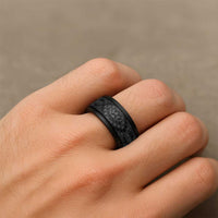 Traditional Samoa Maori Ornament Style Black Art Spinner Ring - Polynesian Pride