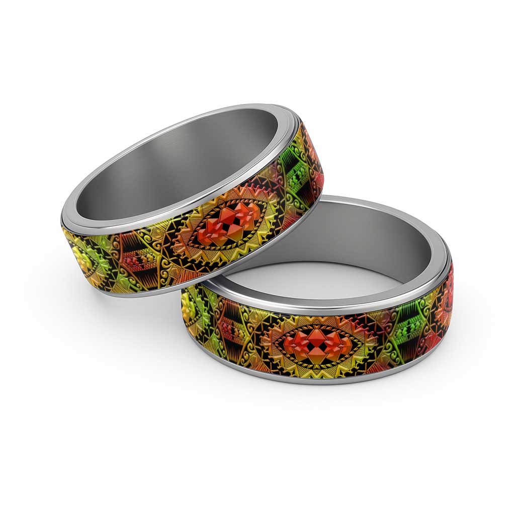 Traditional Samoa Maori Ornament Style Reggae Art Classic Ring - Polynesian Pride
