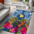 Hawaii Lanai Island Area Rug Hibiscus Turle and Map with Polynesian Spiral LT03 - Polynesian Pride