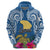 Hawaii Lanai Island Hoodie Hibiscus Turle and Map with Polynesian Spiral LT03 - Polynesian Pride