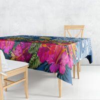 Hawaii Lanai Island Tablecloth Hibiscus Turle and Map with Polynesian Spiral LT03 - Polynesian Pride