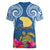 Hawaii Lanai Island Women V Neck T Shirt Hibiscus Turle and Map with Polynesian Spiral LT03 - Polynesian Pride