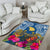 Custom Hawaii Lanai Island Area Rug Hibiscus Turle and Map with Polynesian Spiral LT03 - Polynesian Pride