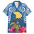 Custom Hawaii Lanai Island Hawaiian Shirt Hibiscus Turle and Map with Polynesian Spiral LT03 Blue - Polynesian Pride