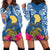 Custom Hawaii Lanai Island Hoodie Dress Hibiscus Turle and Map with Polynesian Spiral LT03 - Polynesian Pride