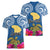 Custom Hawaii Lanai Island Women V Neck T Shirt Hibiscus Turle and Map with Polynesian Spiral LT03 - Polynesian Pride