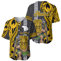 Hawaii Lanai Island Baseball Jersey Hawaiian Warrior and Kakau Symbols Abstract Tattoo LT03 - Polynesian Pride