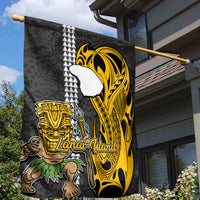 Hawaii Lanai Island Garden Flag Hawaiian Warrior and Kakau Symbols Abstract Tattoo LT03 - Polynesian Pride
