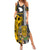 Hawaii Lanai Island Summer Maxi Dress Hawaiian Warrior and Kakau Symbols Abstract Tattoo LT03 Women Yellow - Polynesian Pride