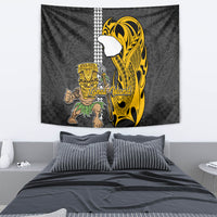 Hawaii Lanai Island Tapestry Hawaiian Warrior and Kakau Symbols Abstract Tattoo LT03 - Polynesian Pride