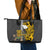 Custom Hawaii Lanai Island Leather Tote Bag Hawaiian Warrior and Kakau Symbols Abstract Tattoo LT03 - Polynesian Pride