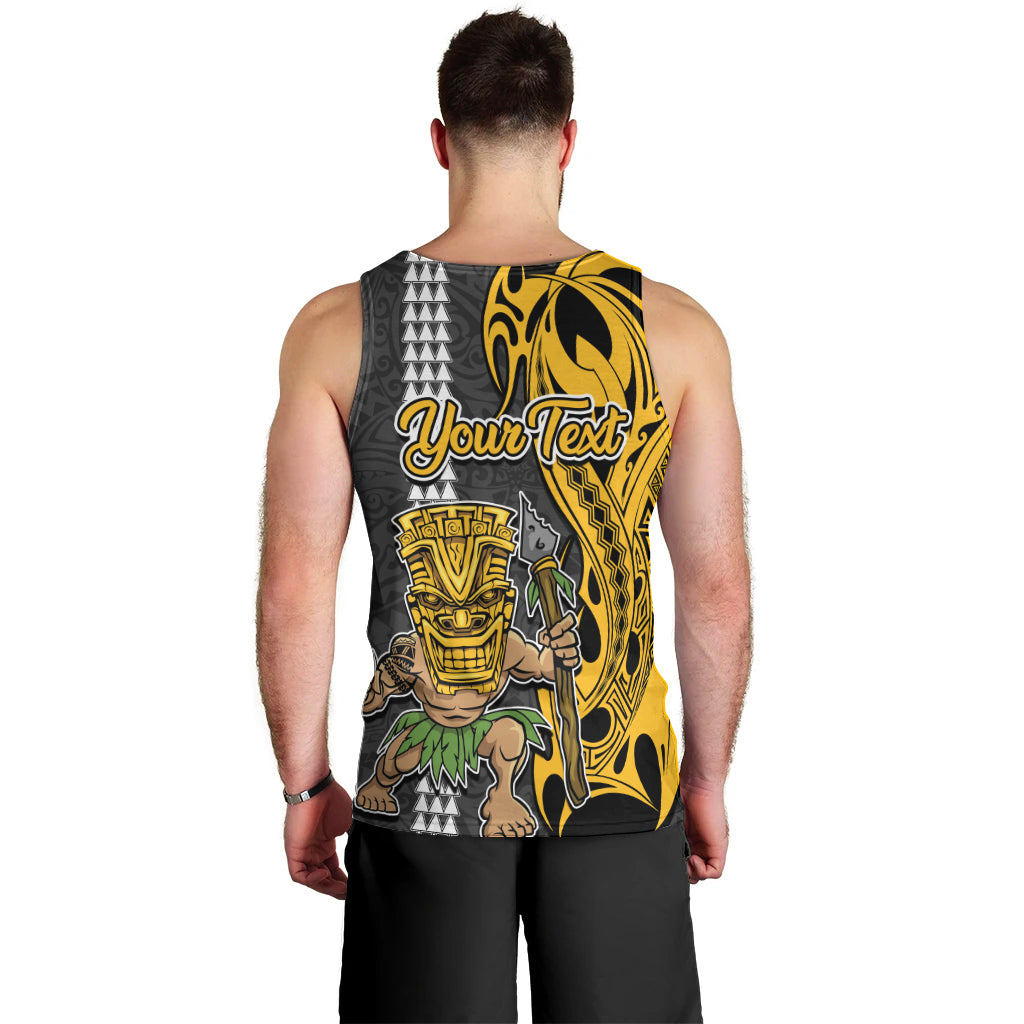 Custom Hawaii Lanai Island Men Tank Top Hawaiian Warrior and Kakau Symbols Abstract Tattoo LT03 - Polynesian Pride