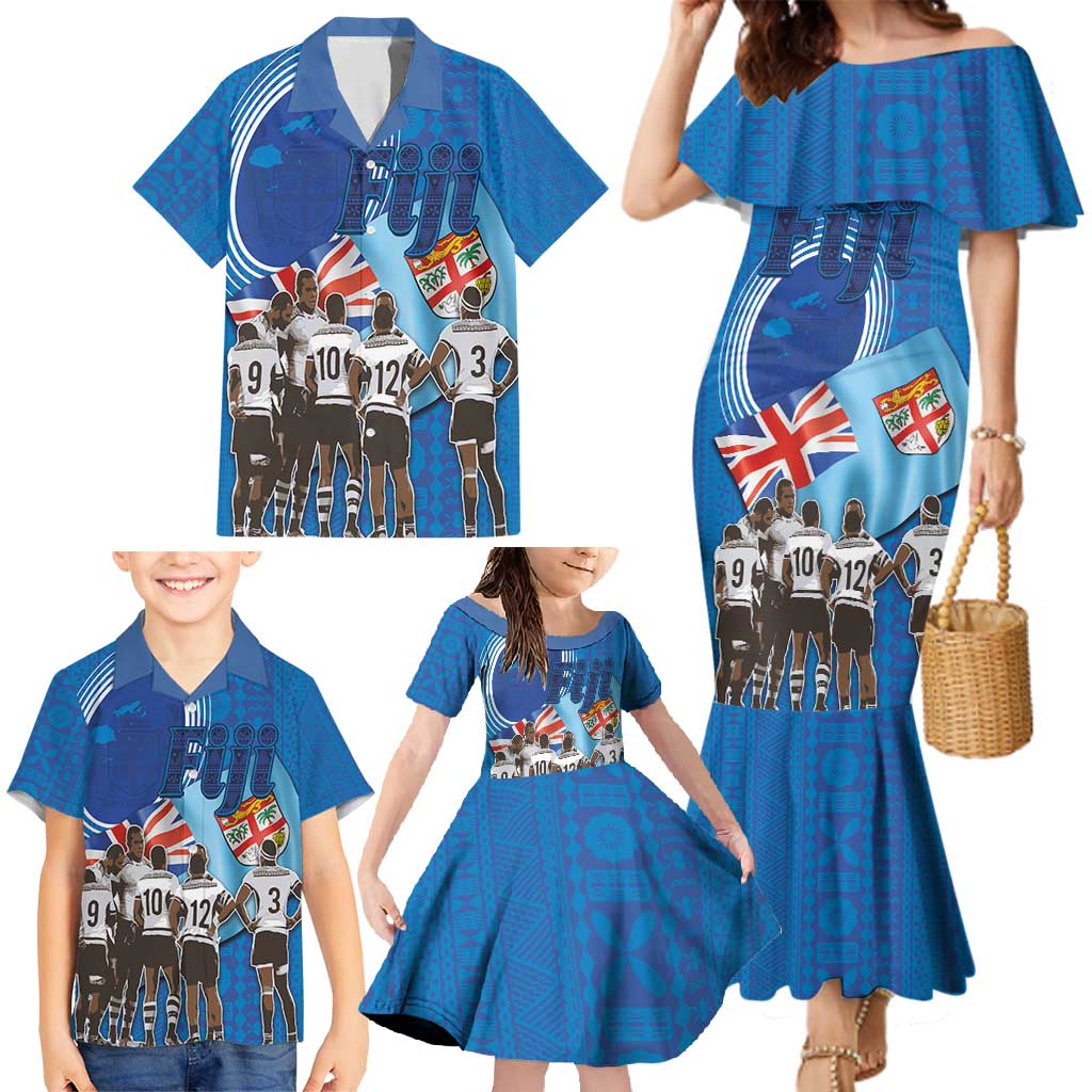 Fiji Rugby Sevens Family Matching Mermaid Dress and Hawaiian Shirt Commemorate Gold Medal - Rio de Janeiro 2016 LT03 - Polynesian Pride