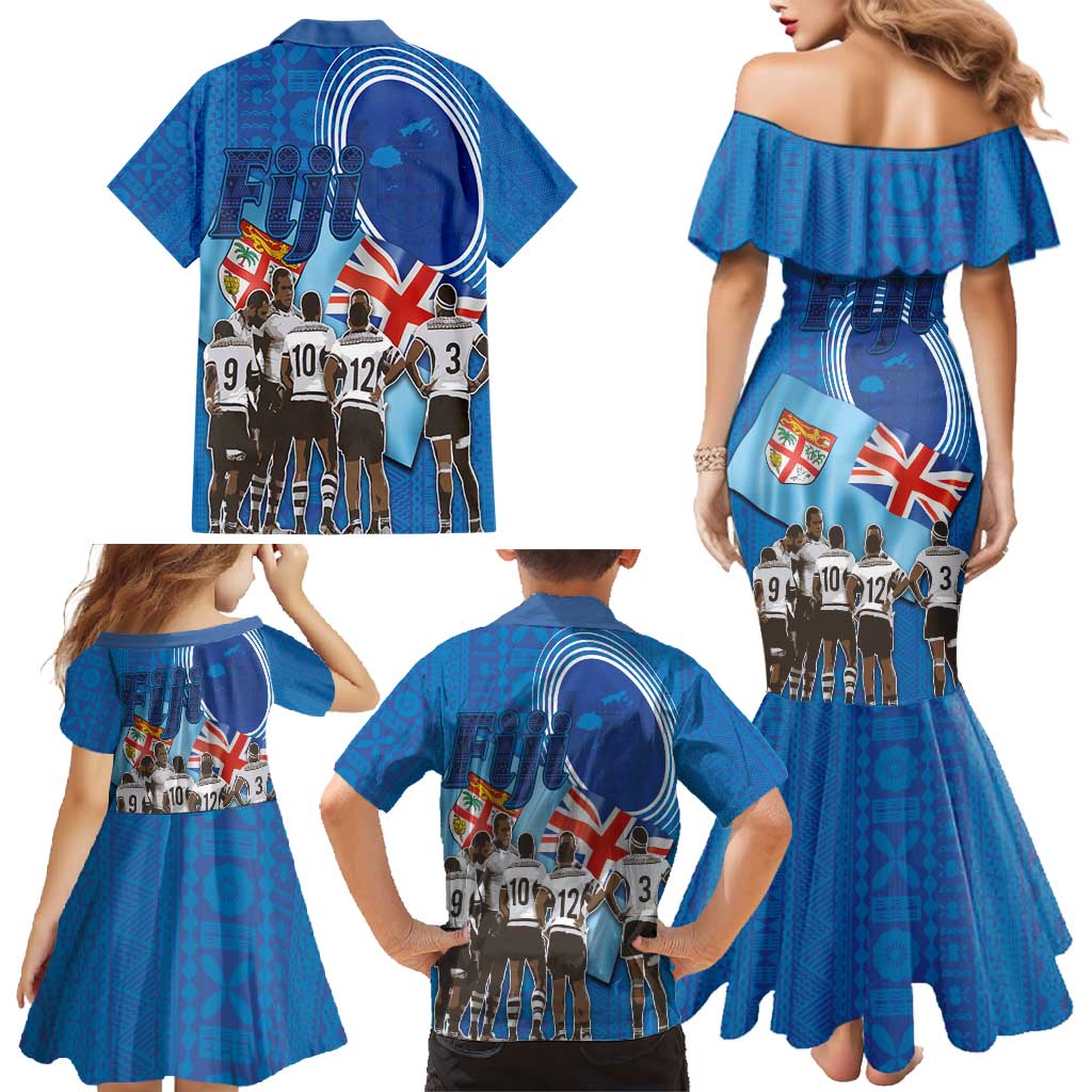 Fiji Rugby Sevens Family Matching Mermaid Dress and Hawaiian Shirt Commemorate Gold Medal - Rio de Janeiro 2016 LT03 - Polynesian Pride