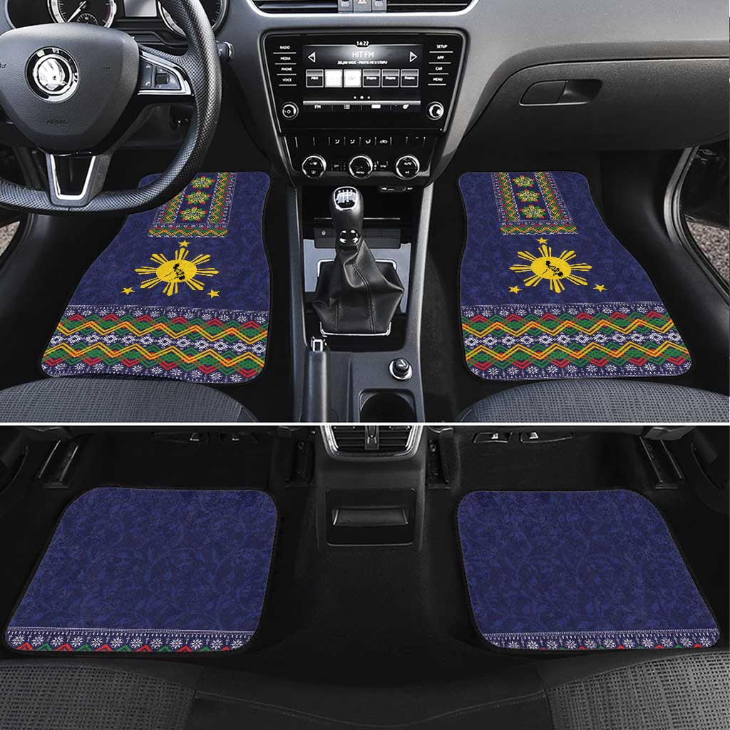 Philippines Merry Christmas Car Mats Maligayang Pasko with Parol and Xmas Pattern Barong Style