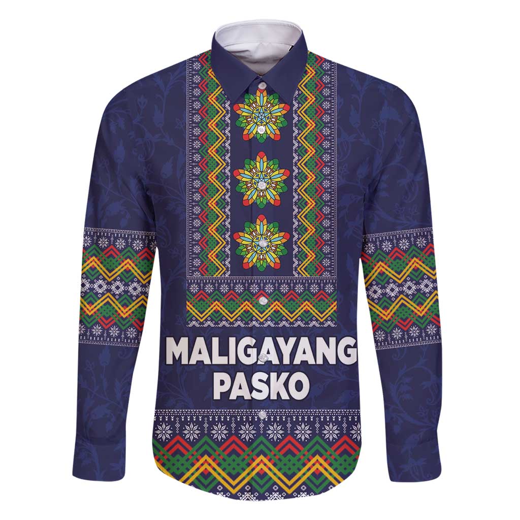 Philippines Merry Christmas Family Matching Off Shoulder Maxi Dress and Hawaiian Shirt Maligayang Pasko with Parol and Xmas Pattern Barong Style