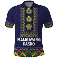 Philippines Merry Christmas Polo Shirt Maligayang Pasko with Parol and Xmas Pattern Barong Style