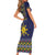 Philippines Merry Christmas Short Sleeve Bodycon Dress Maligayang Pasko with Parol and Xmas Pattern Barong Style