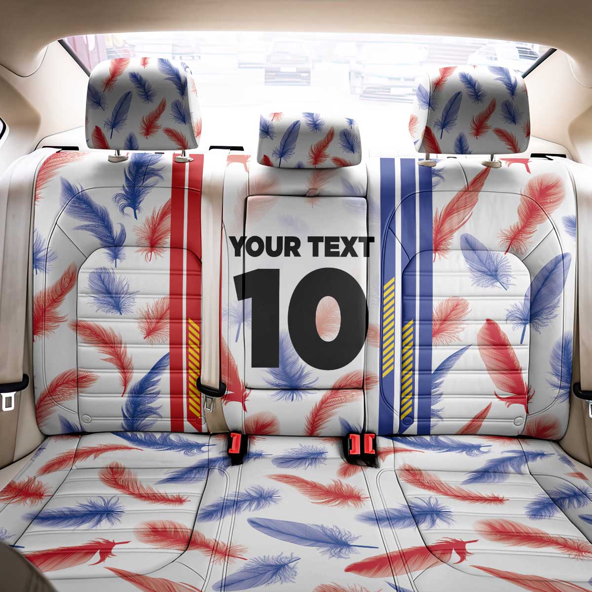 Custom Philippines Champions Football Jersey Back Car Seat Cover