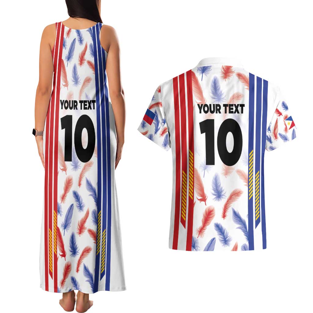 Custom Philippines Champions Football Jersey Couples Matching Tank Maxi Dress and Hawaiian Shirt