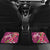 Hawaiian Turtle Love Couple Car Mats - Sweet Hibiscus and Kakau Pattern Rose Color