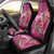 Hawaiian Turtle Love Couple Car Seat Cover - Sweet Hibiscus and Kakau Pattern Rose Color