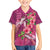 Hawaiian Turtle Love Couple Family Matching Long Sleeve Bodycon Dress and Hawaiian Shirt - Sweet Hibiscus and Kakau Pattern Rose Color