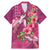 Hawaiian Turtle Love Couple Family Matching Mermaid Dress and Hawaiian Shirt - Sweet Hibiscus and Kakau Pattern Rose Color