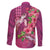 Hawaiian Turtle Love Couple Family Matching Mermaid Dress and Hawaiian Shirt - Sweet Hibiscus and Kakau Pattern Rose Color