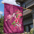 Hawaiian Turtle Love Couple Garden Flag - Sweet Hibiscus and Kakau Pattern Rose Color