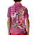 Hawaiian Turtle Love Couple Kid Polo Shirt - Sweet Hibiscus and Kakau Pattern Rose Color