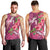 Hawaiian Turtle Love Couple Men Tank Top - Sweet Hibiscus and Kakau Pattern Rose Color