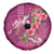 Hawaiian Turtle Love Couple Spare Tire Cover - Sweet Hibiscus and Kakau Pattern Rose Color