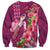 Hawaiian Turtle Love Couple Sweatshirt - Sweet Hibiscus and Kakau Pattern Rose Color