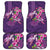 Hawaiian Turtle Love Couple Car Mats - Sweet Hibiscus and Kakau Pattern Deep Purple Color