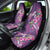 Hawaiian Turtle Love Couple Car Seat Cover - Sweet Hibiscus and Kakau Pattern Deep Purple Color