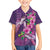 Hawaiian Turtle Love Couple Hawaiian Shirt - Sweet Hibiscus and Kakau Pattern Deep Purple Color