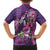 Hawaiian Turtle Love Couple Hawaiian Shirt - Sweet Hibiscus and Kakau Pattern Deep Purple Color