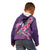 Hawaiian Turtle Love Couple Kid Hoodie - Sweet Hibiscus and Kakau Pattern Deep Purple Color