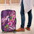 Hawaiian Turtle Love Couple Luggage Cover - Sweet Hibiscus and Kakau Pattern Deep Purple Color