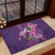 Hawaiian Turtle Love Couple Rubber Doormat - Sweet Hibiscus and Kakau Pattern Deep Purple Color