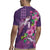 Hawaiian Turtle Love Couple Rugby Jersey - Sweet Hibiscus and Kakau Pattern Deep Purple Color