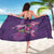 Hawaiian Turtle Love Couple Sarong - Sweet Hibiscus and Kakau Pattern Deep Purple Color