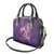 Hawaiian Turtle Love Couple Shoulder Handbag - Sweet Hibiscus and Kakau Pattern Deep Purple Color