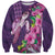 Hawaiian Turtle Love Couple Sweatshirt - Sweet Hibiscus and Kakau Pattern Deep Purple Color