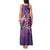 Hawaiian Turtle Love Couple Tank Maxi Dress - Sweet Hibiscus and Kakau Pattern Deep Purple Color