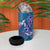 Hawaiian Turtle Love Couple 4 in 1 Can Cooler Tumbler Sweet Hibiscus and Kakau Pattern Sapphire Color