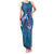 Hawaiian Turtle Love Couple Family Matching Tank Maxi Dress and Hawaiian Shirt - Sweet Hibiscus and Kakau Pattern Sapphire Color