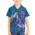 Hawaiian Turtle Love Couple Family Matching Tank Maxi Dress and Hawaiian Shirt - Sweet Hibiscus and Kakau Pattern Sapphire Color
